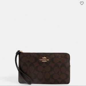 Coach Wristlet Gold/Brown Black